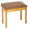 Woodhouse MS502EG - ergonomic solo piano stool with fully upholstered seat. Fixed height with music storage. Square leg only with this piano stool.