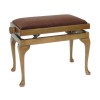 Woodhouse MS601C - solo piano stool with timber surrond to the seat. Adjustable height without music storage. Cabriole leg shown, choice of leg available.